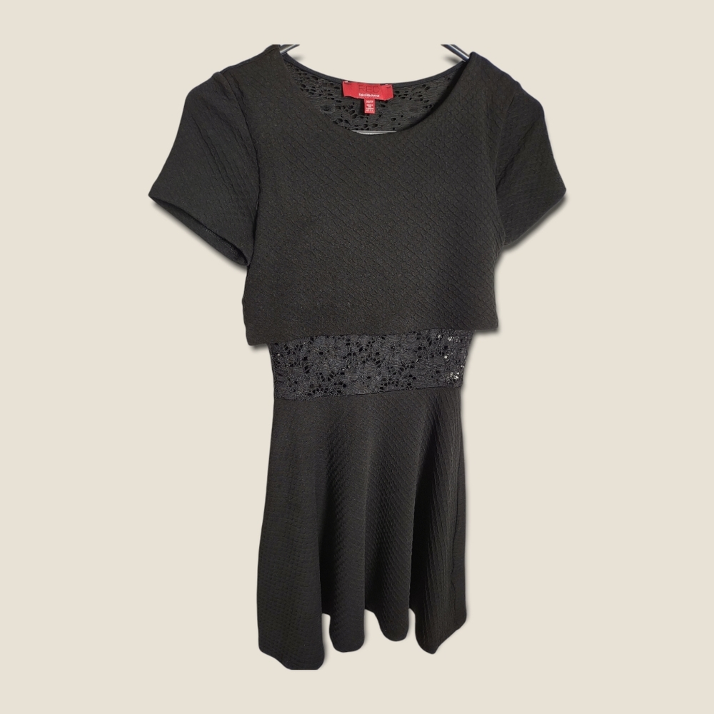 Red by Saks 5th Ave. Little Black Dress with sheer lace midriff XS